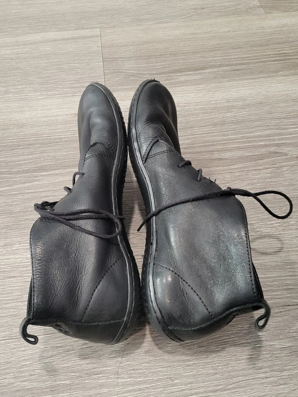 Vivobarefoot Black Leather Gobi IV Lace-Up Casual Boots Size 42
